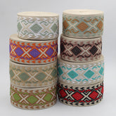 5 Meters of Webbing with ethnic Diamond Patterns 50mm #RUB3513 - ACCESSOIRES LEDUC BV